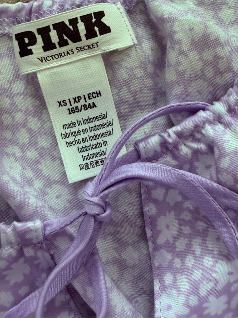 PINK Victoria's Secret Lavender Floral Spaghetti Strap Cami